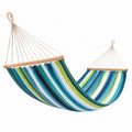 Amaca in Cotone a Strisce Multicolore con Supporto in Legno