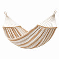 Amaca in cotone a righe beige e bianco