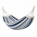 Amaca in cotone a strisce blu, bianco e grigio