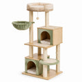 Tiragraffi per Gatti in Legno MDF e Sisal Verde e Beige 120 cm