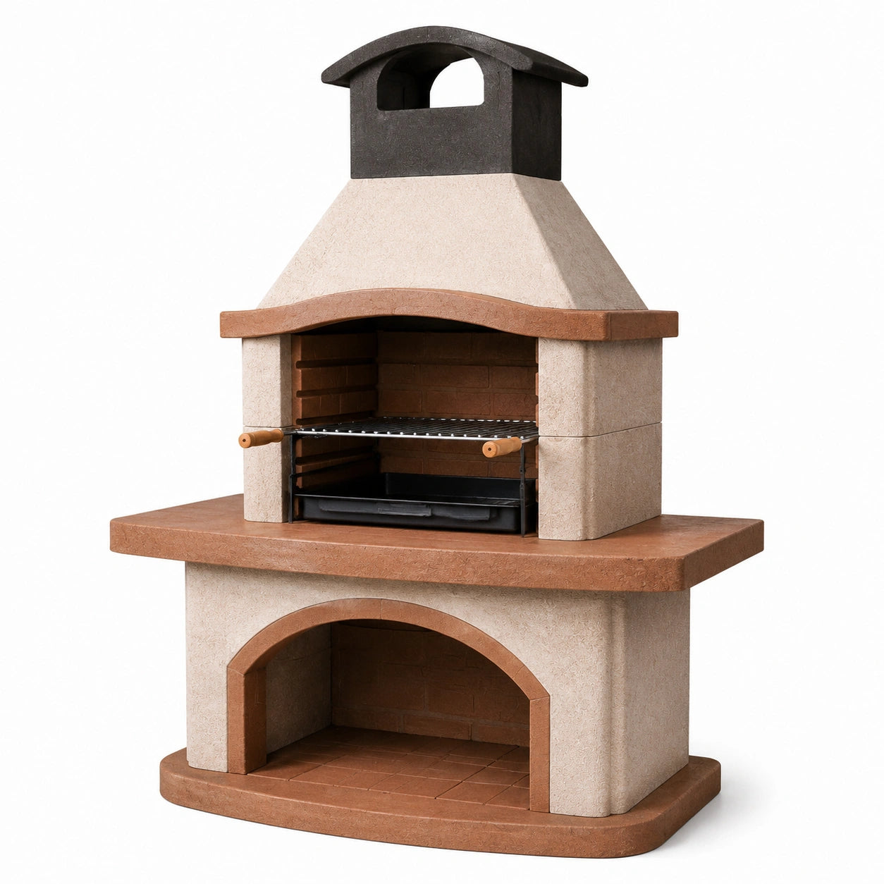 Barbecue in Cemento e Argilla con Griglia in Acciaio Inox