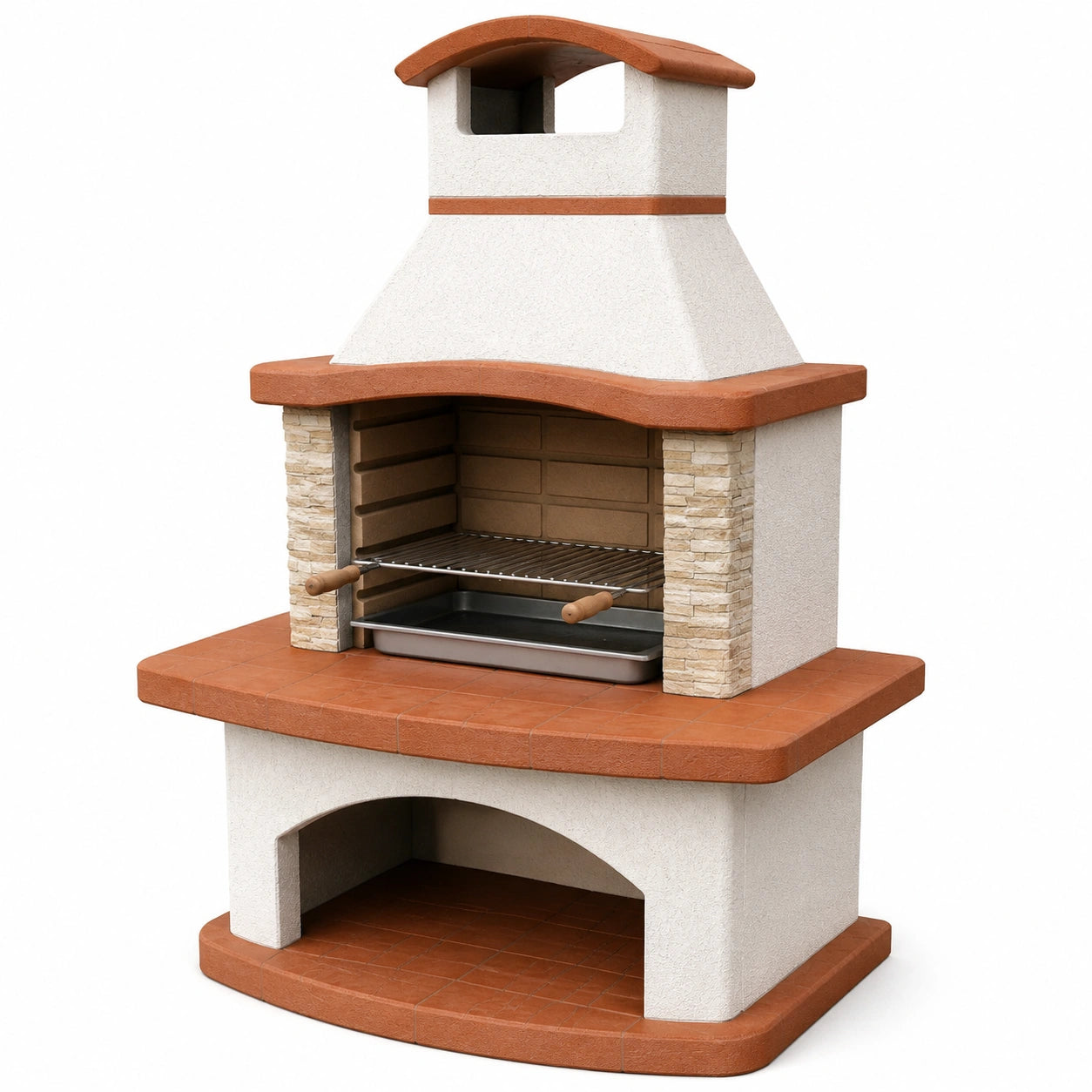 Barbecue in Cemento e Laterizio con Griglia in Acciaio Inox
