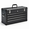 Cassetta degli attrezzi in metallo nero con 4 cassetti 55x25x35 cm
