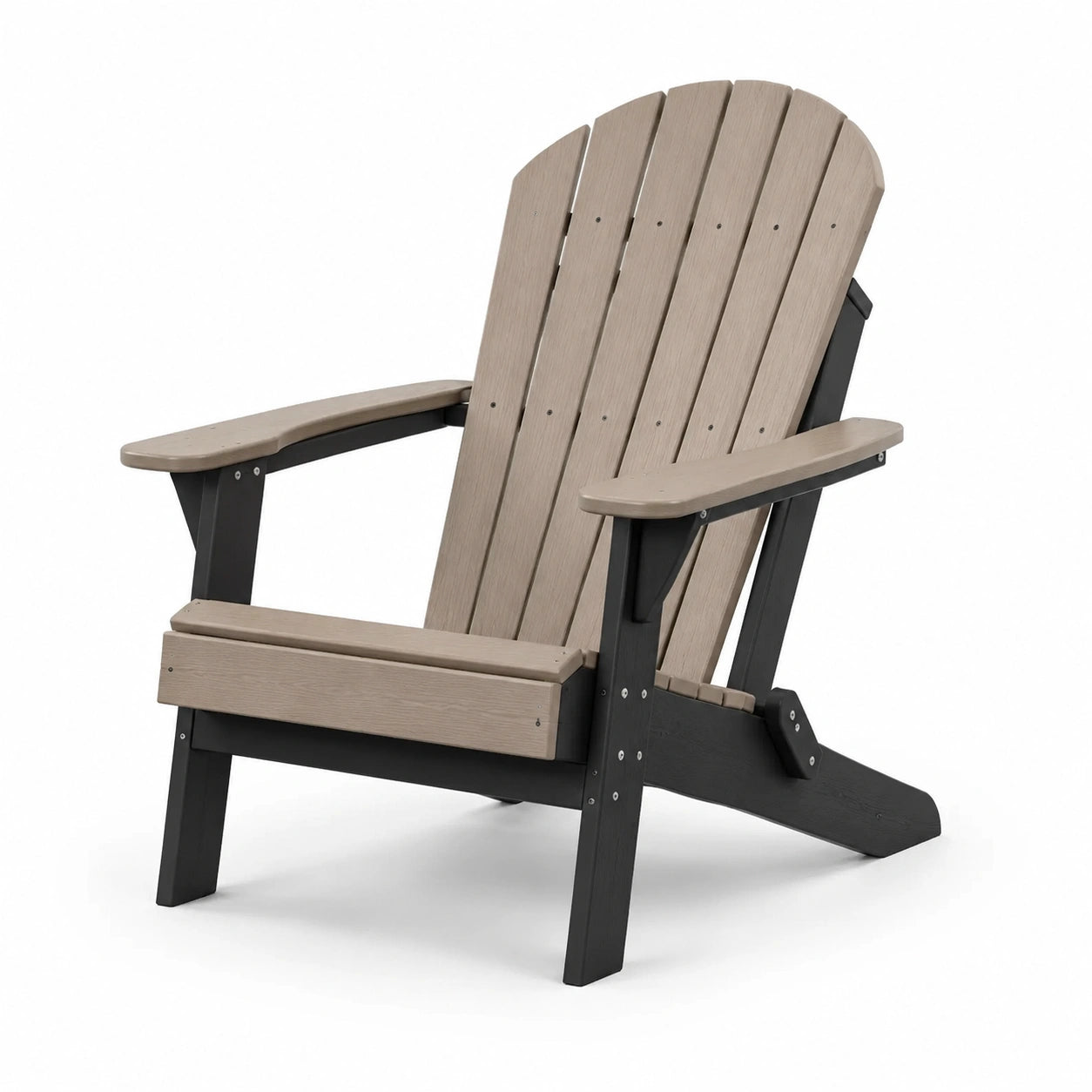 Sedia Adirondack in Legno Composito Grigia e Nera