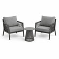 Set mobili da giardino in alluminio e tessuto grigio