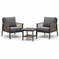 Set da giardino in metallo con poltrone e tavolino grigio