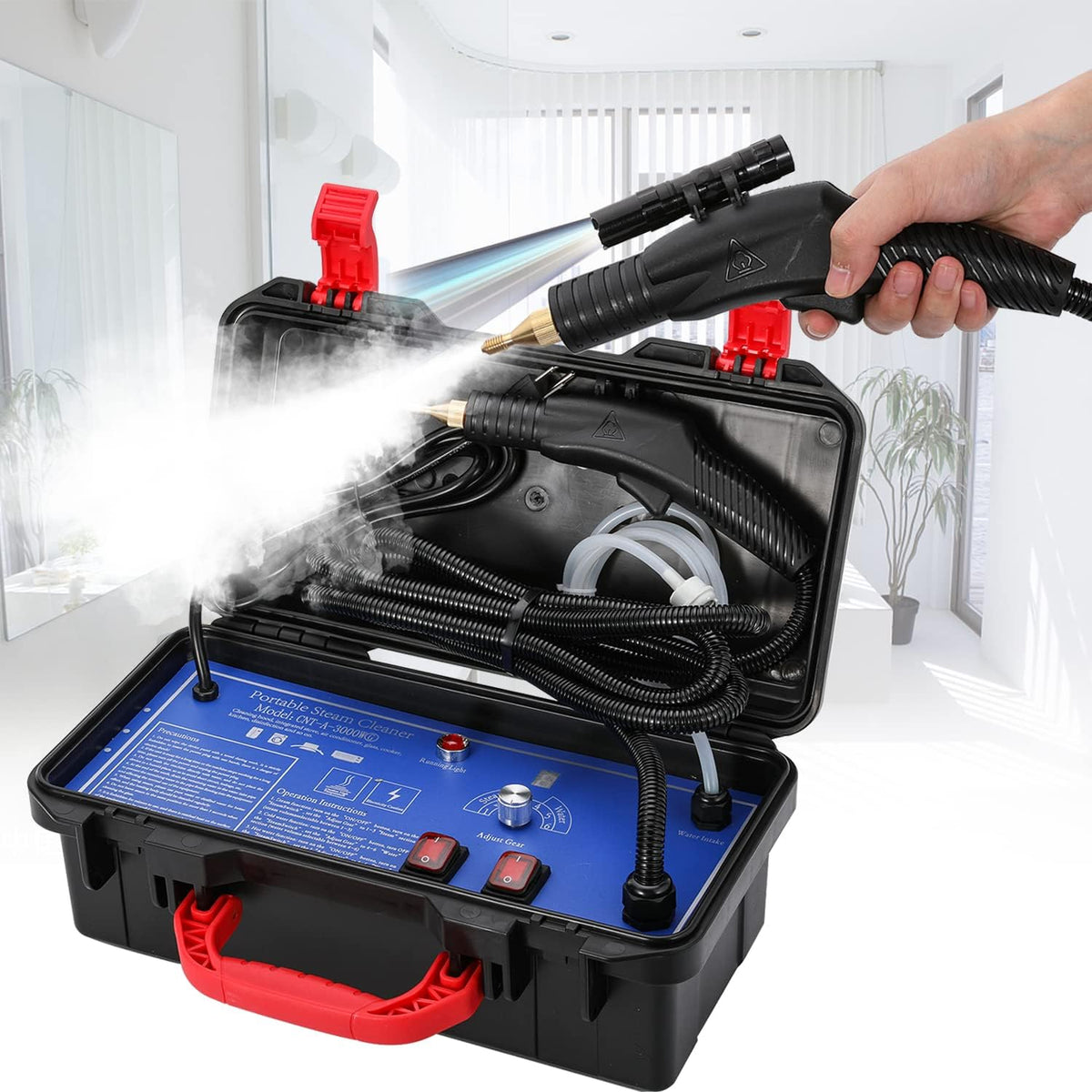 Pulitore a vapore, Moongiantgo, 220 V, 1700 W, Nero