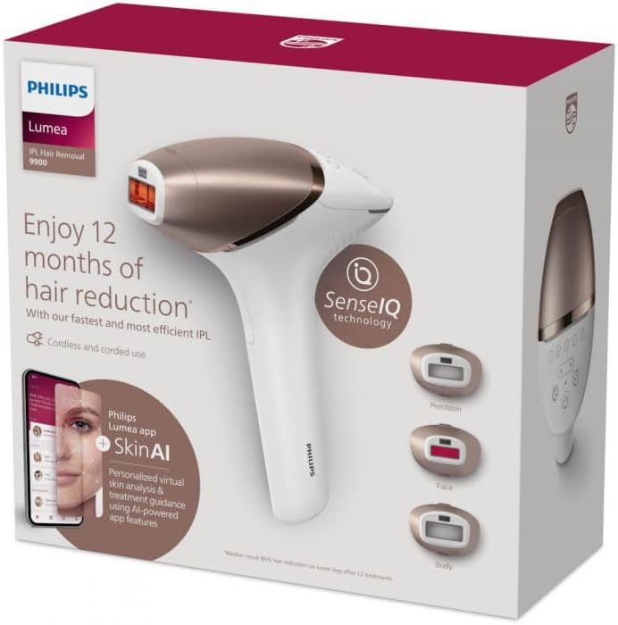Epilatori a luce pulsata, BRI973/00, PHILIPS, Rosa/Oro/Bianco, funzionamento senza fili