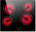 NOXTON, Piano cottura, 60 cm, 6000 W, 155 mm, Nero, acciaio inox