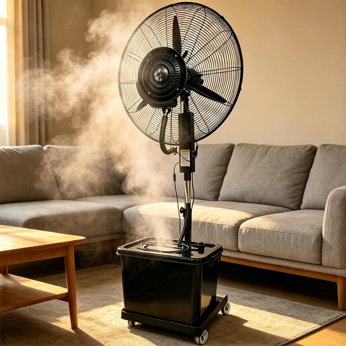 Ventilatori a piantana, 42 L, Bianco, altezza regolabile