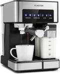 KLARSTEIN, Macchine da caffè tazza singola, 1,8 L, 20 Bar, 1350 W, Argento, acciaio inox, vano contenitore