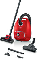 Bosch, Aspirapolvere, BGB41PET1, 265x295x410 mm, 600 W, 4 L, Rosso, vano contenitore