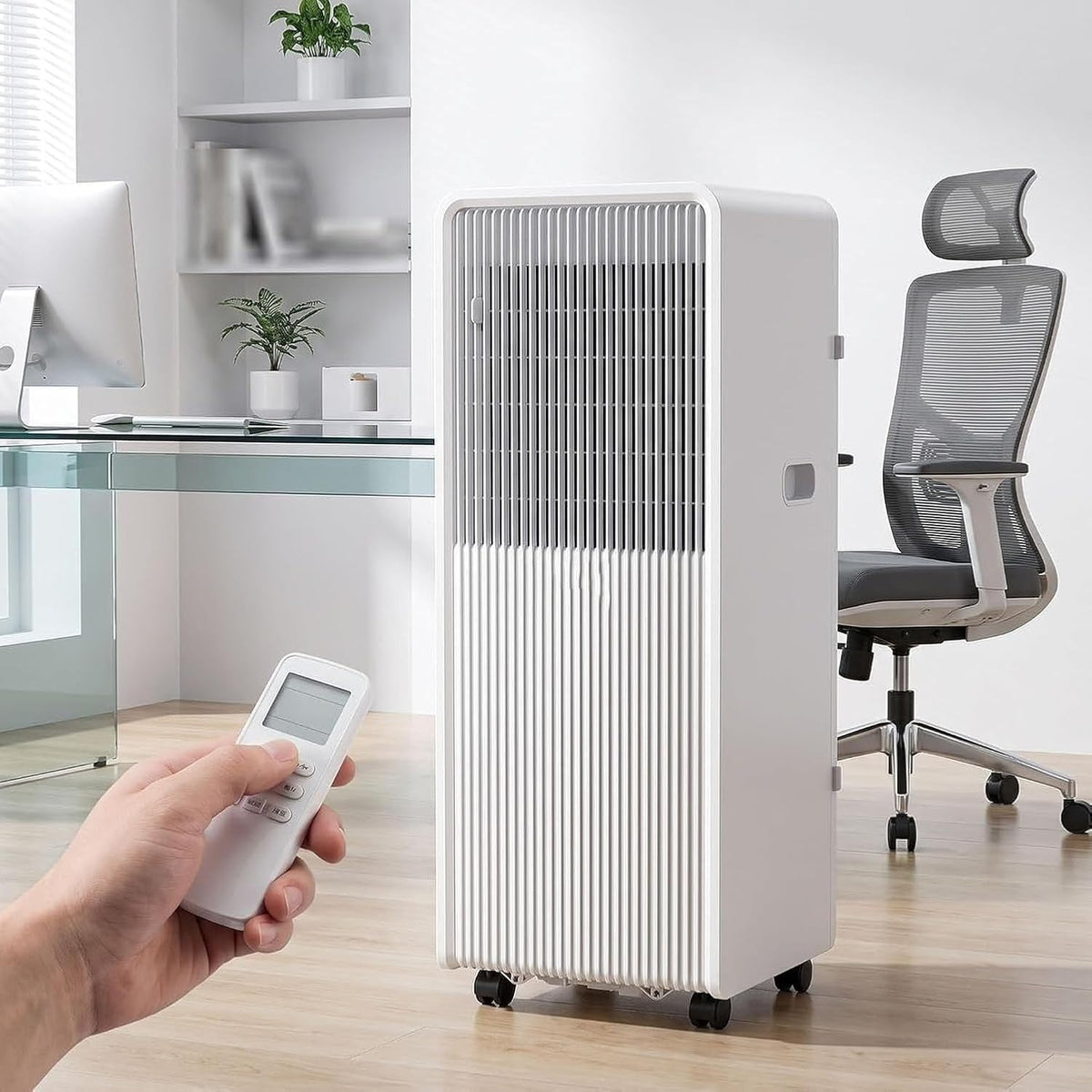 Condizionatore portatile, XIUNYIE, 12000 BTU, 16°C, 50 dB, Bianco, telecomando, timer