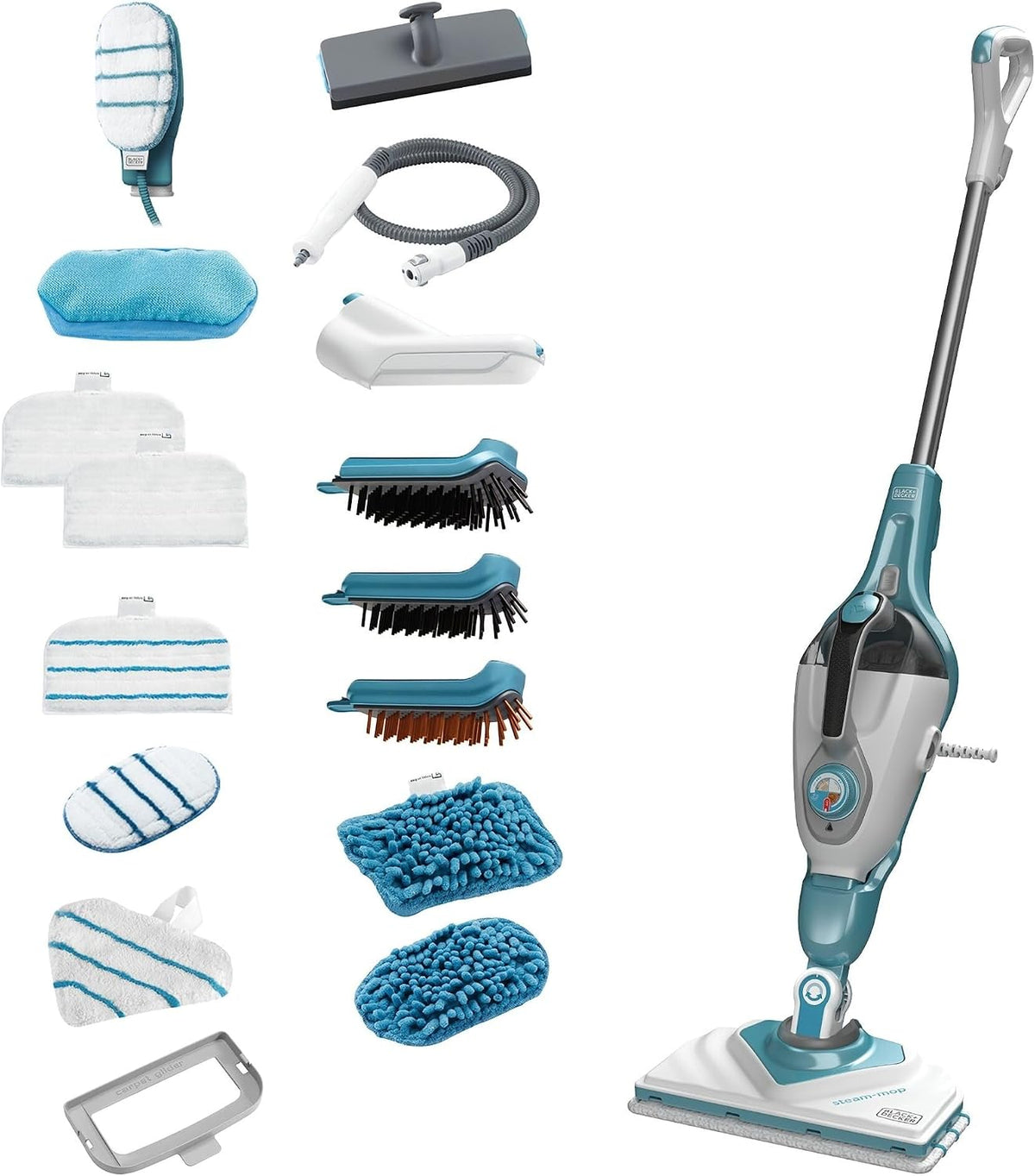 Pulitore a vapore, BHSM1615DAM-QS, BLACK+DECKER, 1600 W, Nero, 2 in 1