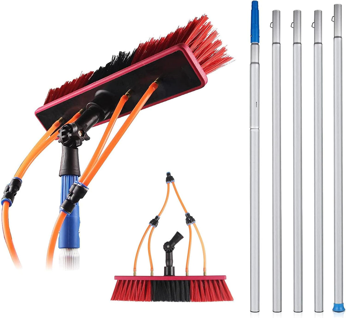 Barre telescopiche, 6 m, 30 cm, Nero