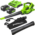 Greenworks, Soffiatori per foglie, GD24X2BVK4X, 48 V, 9 m, 45 L, Nero