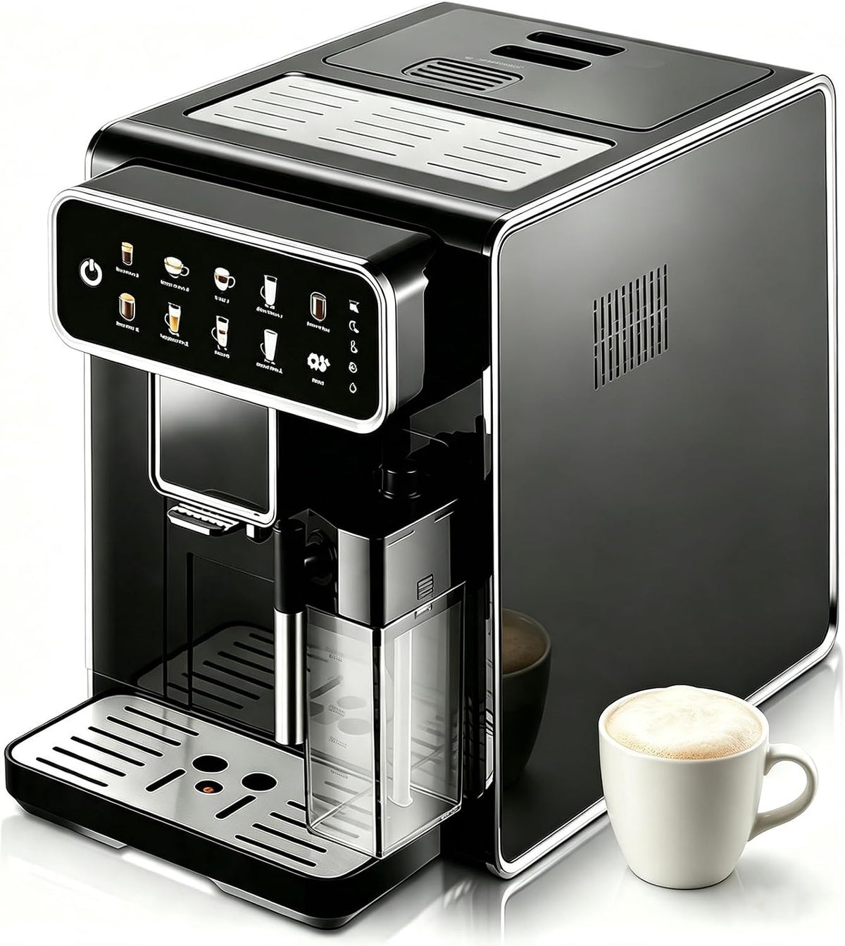 Macchina da caffè, 15 Bar, 40×28×40 cm, 1350 W, Nero, illuminazione LED, autopulizia