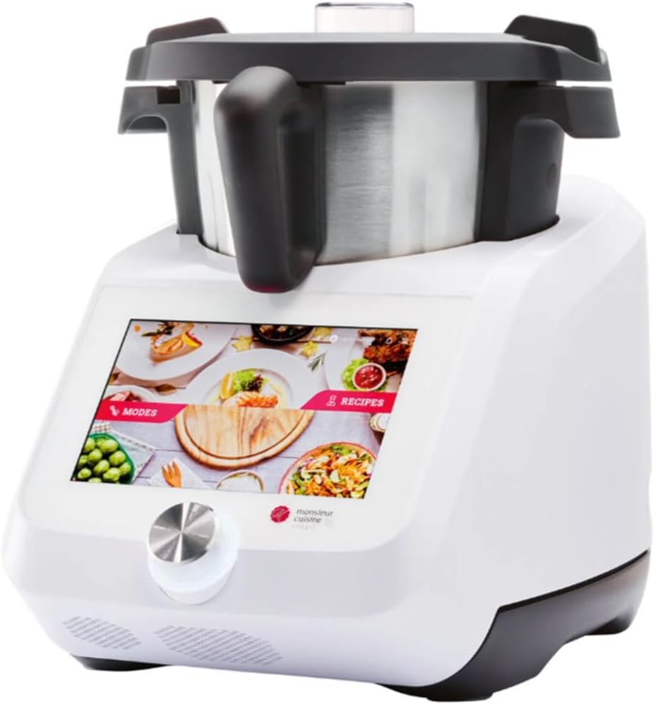 Robot da cucina, FITNMORE, 1200 W, 8 pollici, 5 kg, Nero, acciaio inox, vano contenitore, timer
