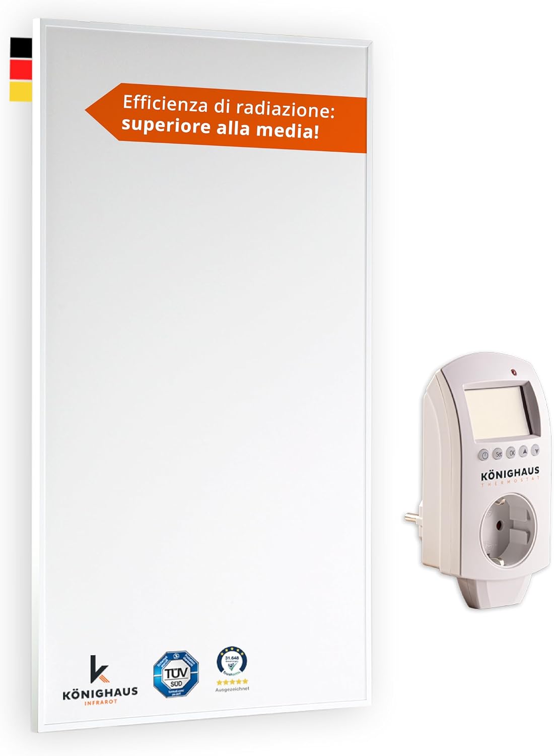 KÖNIGHAUS, Stufe elettriche, 1000 W, 26 m, Nero