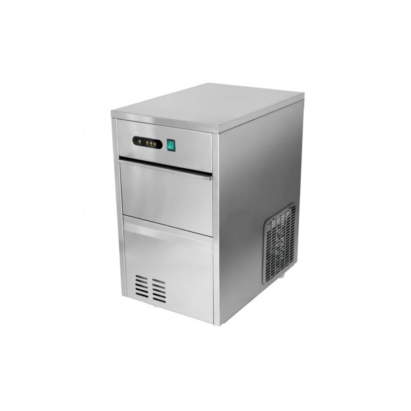 Générique, Macchina per cubetti di ghiaccio, R290, 50 kg, 395 x 542 x 682 mm, 230 V, Argento, acciaio inox