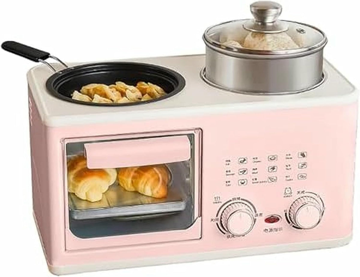 OJHGRDFV, Forno elettrico, 400 x 220 x 200 mm, 1200 W, 8 litri, Rosa, acciaio inox, timer
