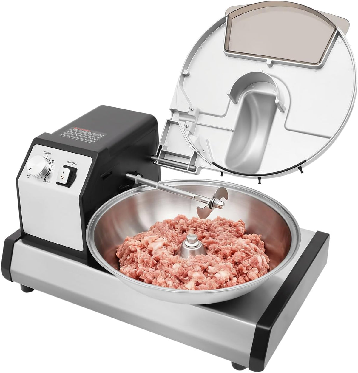 Kozivmo, Robot da cucina, 5 l, 250 W, 1500 giri/min, Argento, acciaio inox, vano contenitore