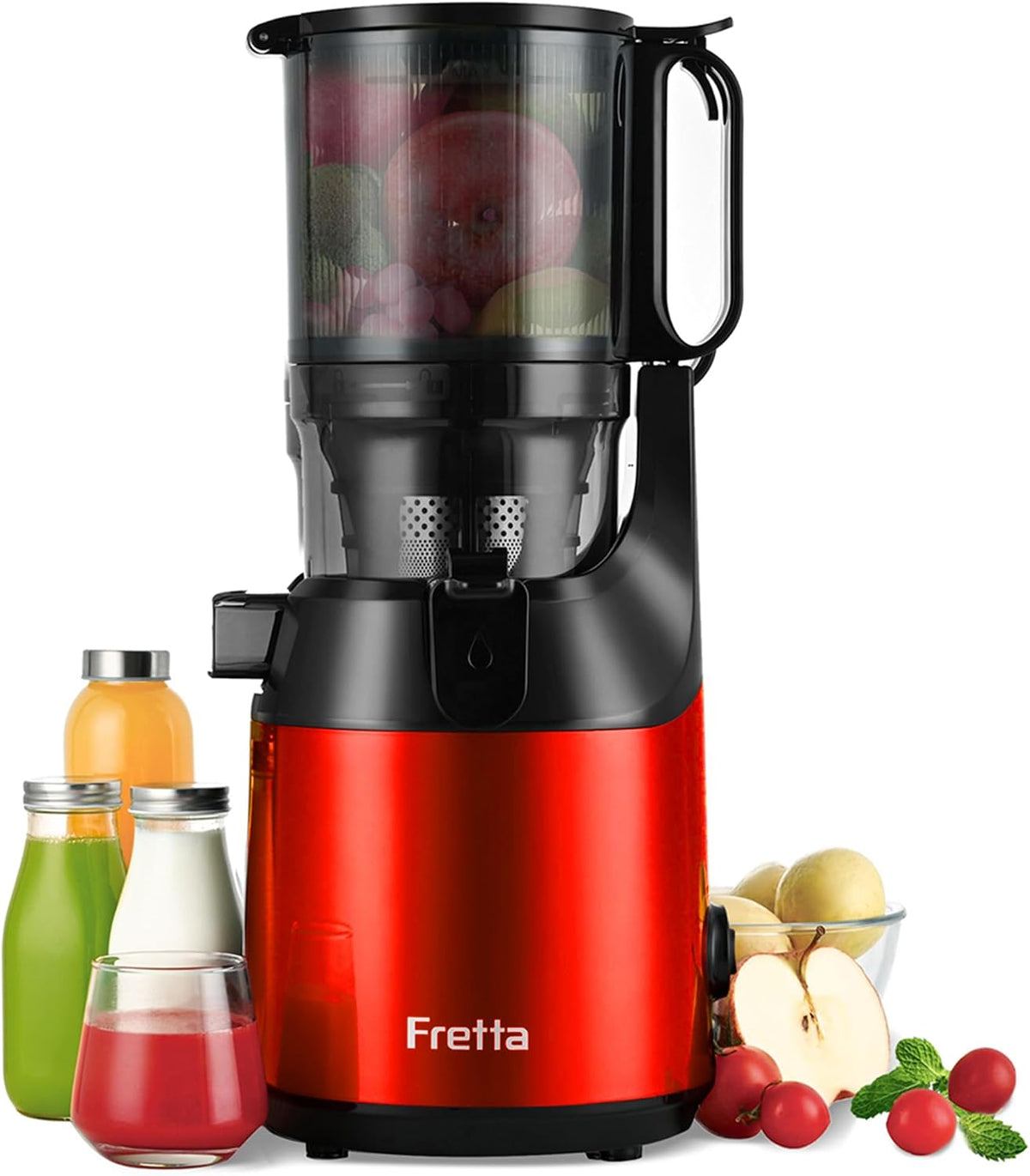 Fretta, Estrattori succo albero singolo masticatori, 135 mm, 1,8 L, Nero