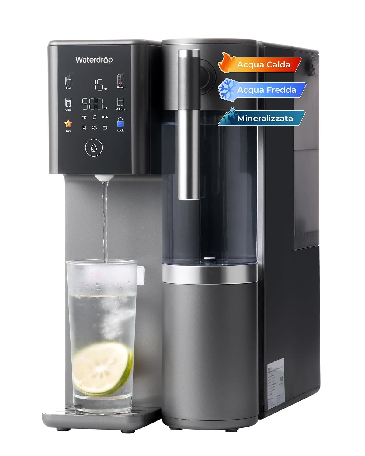 Waterdrop, Cartucce, A2G, 15 °C, 1,1 L, Nero