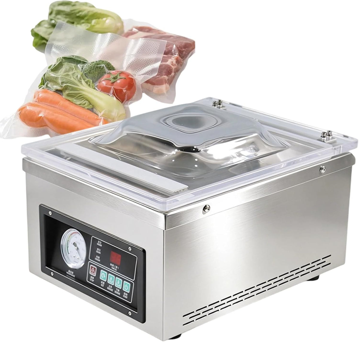 Macchine sottovuoto per alimenti, DZ-260, Xjymposium, 220 V, 370 W, 260 mm, Argento, acciaio inox