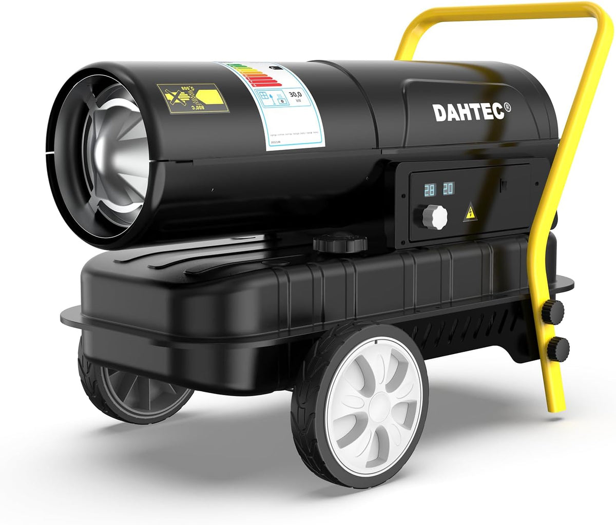 DAHTEC, Stufe elettriche, 30 kW, 420 m, 2,4 L, Bianco, spegnimento automatico, protezione dal surriscaldamento
