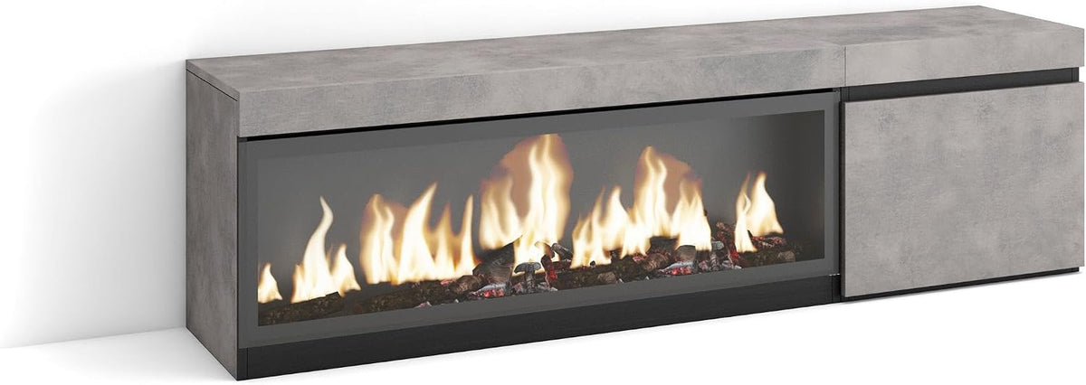 Skraut Home, Camino elettrico, 107 cm, 32 cm, 34 W, Nero, illuminazione LED, telecomando