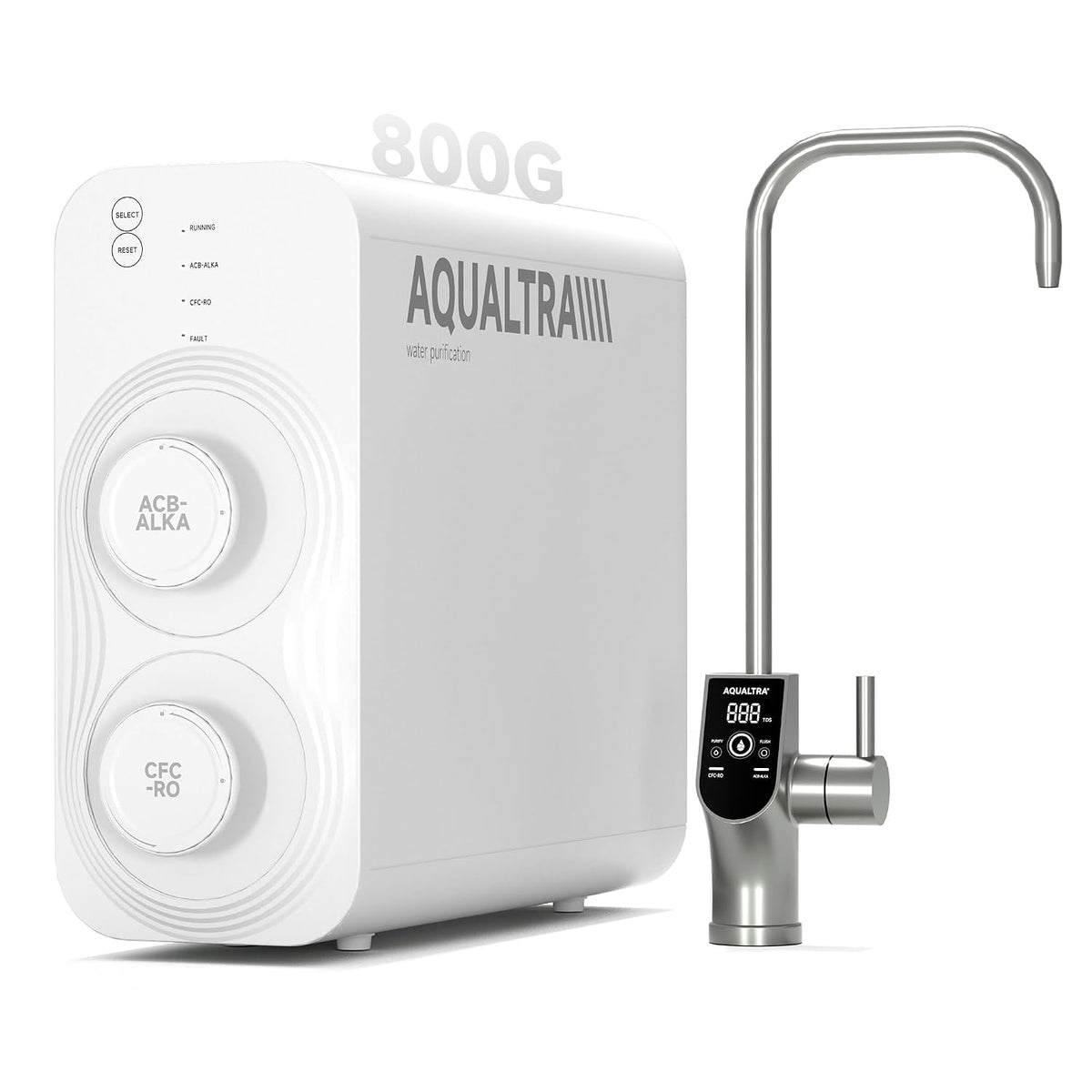 AQUALTRA, Filtri sottotop, USF-AR-800, Nero, illuminazione LED
