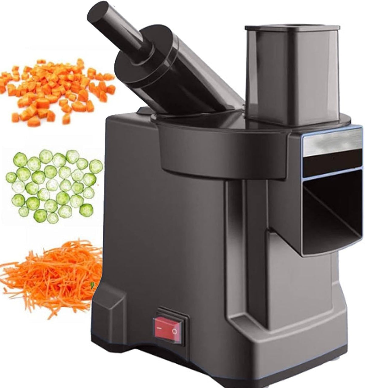 lealovengzh, Robot da cucina compatto, 100 w, 20,5 x 25,7 x 35 cm, 9 mm, Nero, acciaio inox, vano contenitore, protezione dal surriscaldamento, 3 in 1