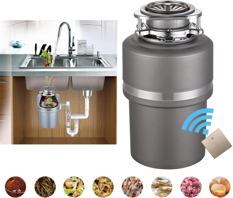 ZZKJBox, Tritarifiuti e parti, 1200 Ml, 220 V, Grigio, funzionamento senza fili
