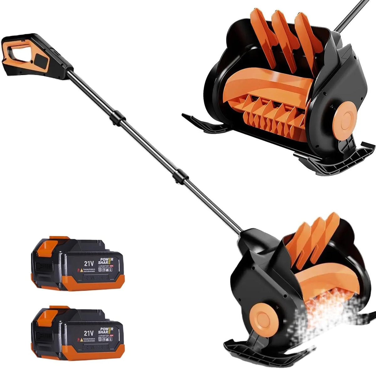 dosiwlatever, Frese da neve, 21 V, 16 pollici, 41 cm, Nero, illuminazione LED, funzionamento senza fili