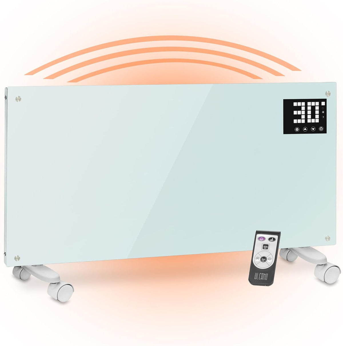 ULCANO, Stufe elettriche, 1000 W, 45°C, Nero/Bianco, telecomando