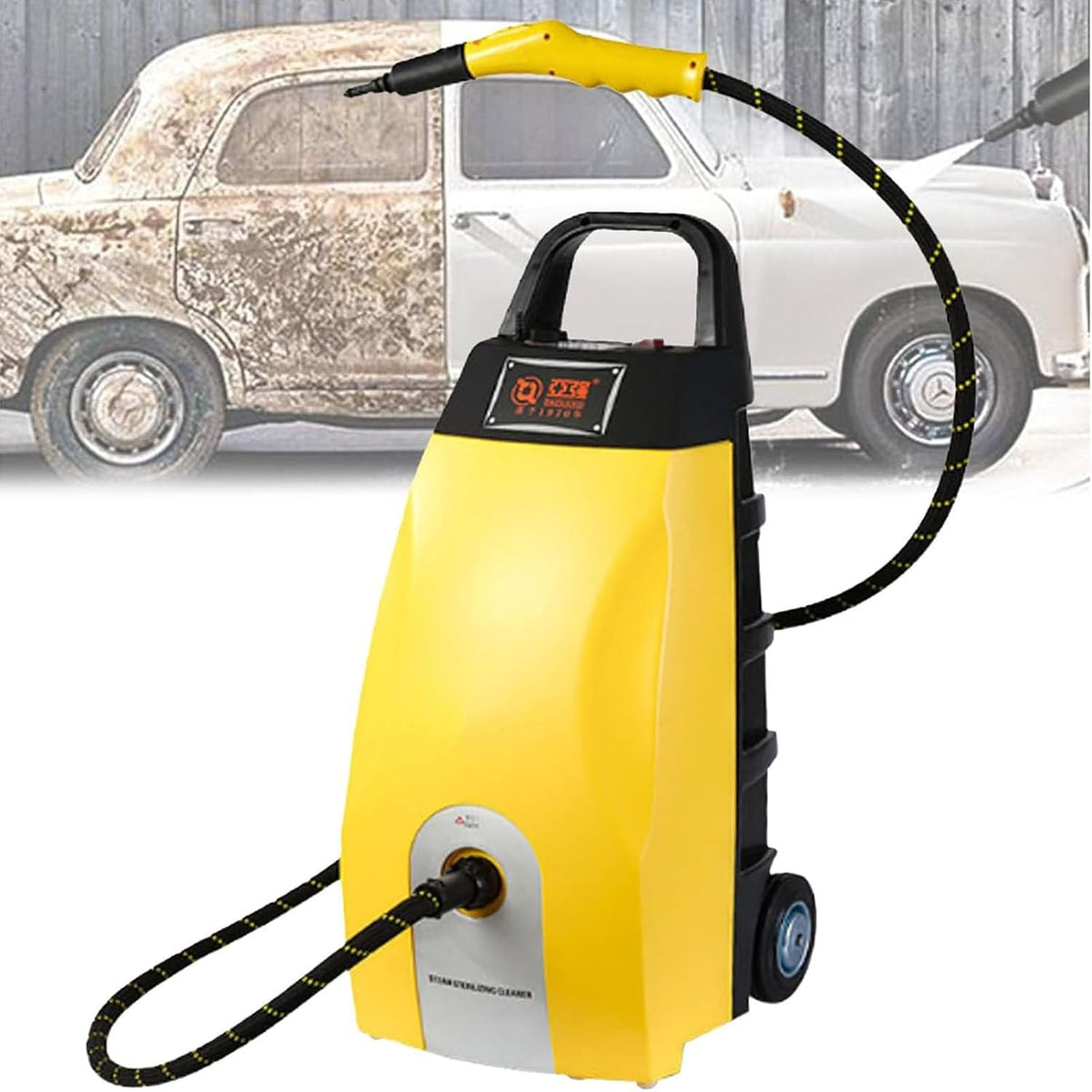 GerCxxly, Pulitore a vapore, 2500 W, 3,5 litri, 5 bar, Giallo
