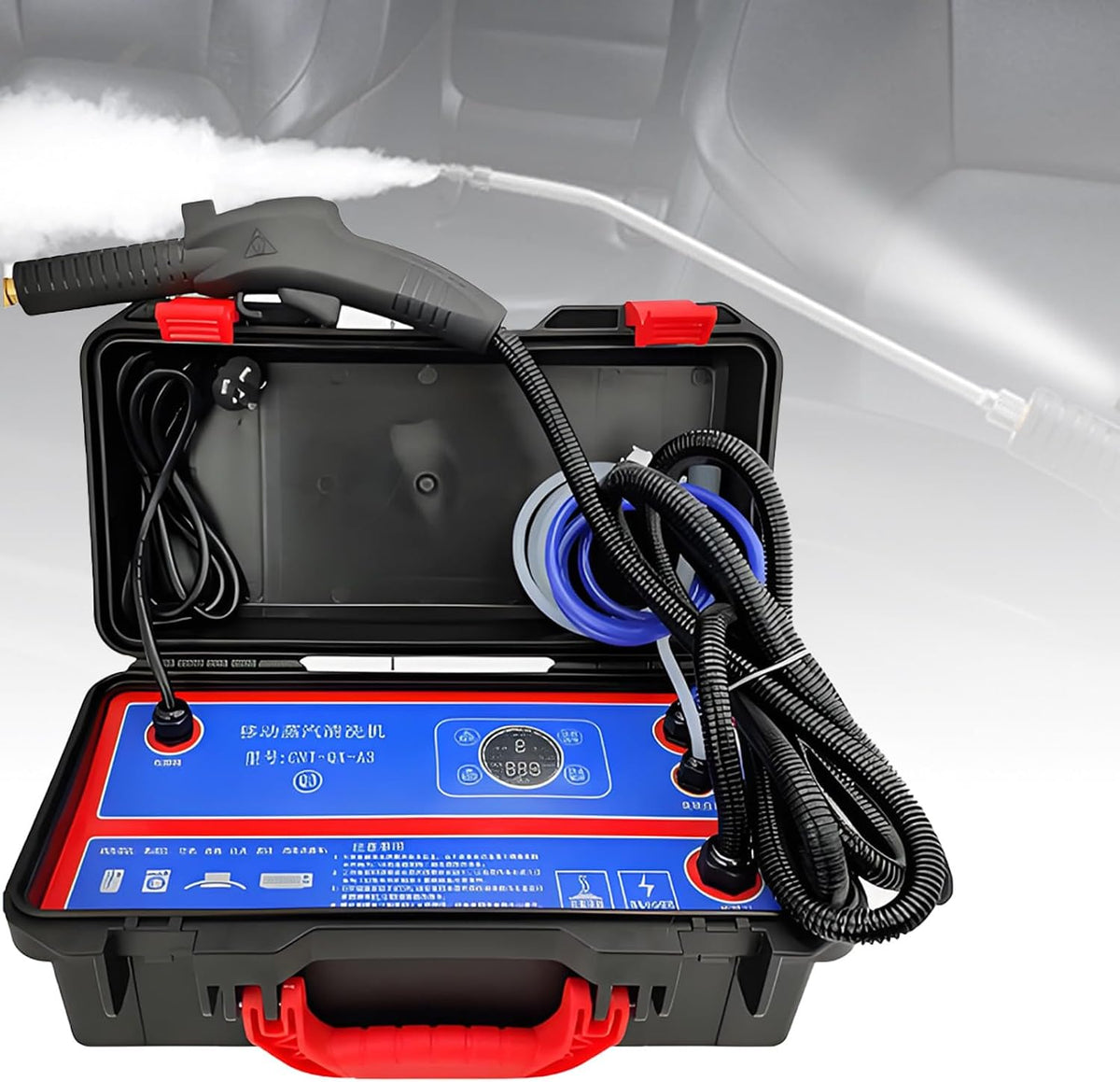 DNEPEI, Pulitore a vapore, 3500 W, 110 V, 180°C, Nero