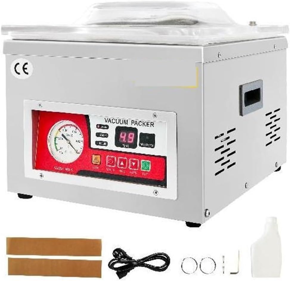 CVFRDD, Macchine sottovuoto per alimenti, DZ-260A, 33 x 25 cm, 180 W, 9,8 pollici, Nero, acciaio inox