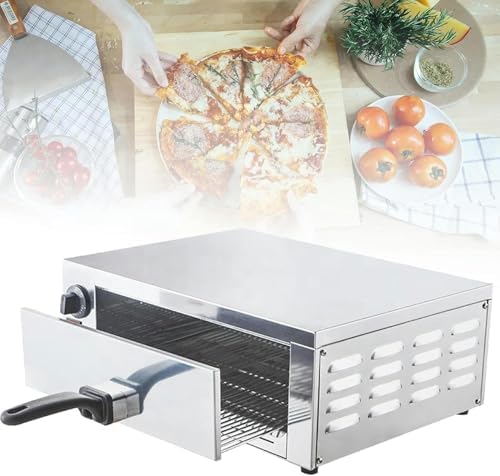 MJMLUCK, Forno per pizza, 1200 W, 240 V, 13 kg, Nero/Argento, acciaio inox