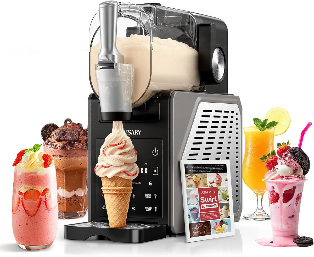 Azmsary, Gelatiera, 2,5 l, Nero, illuminazione LED