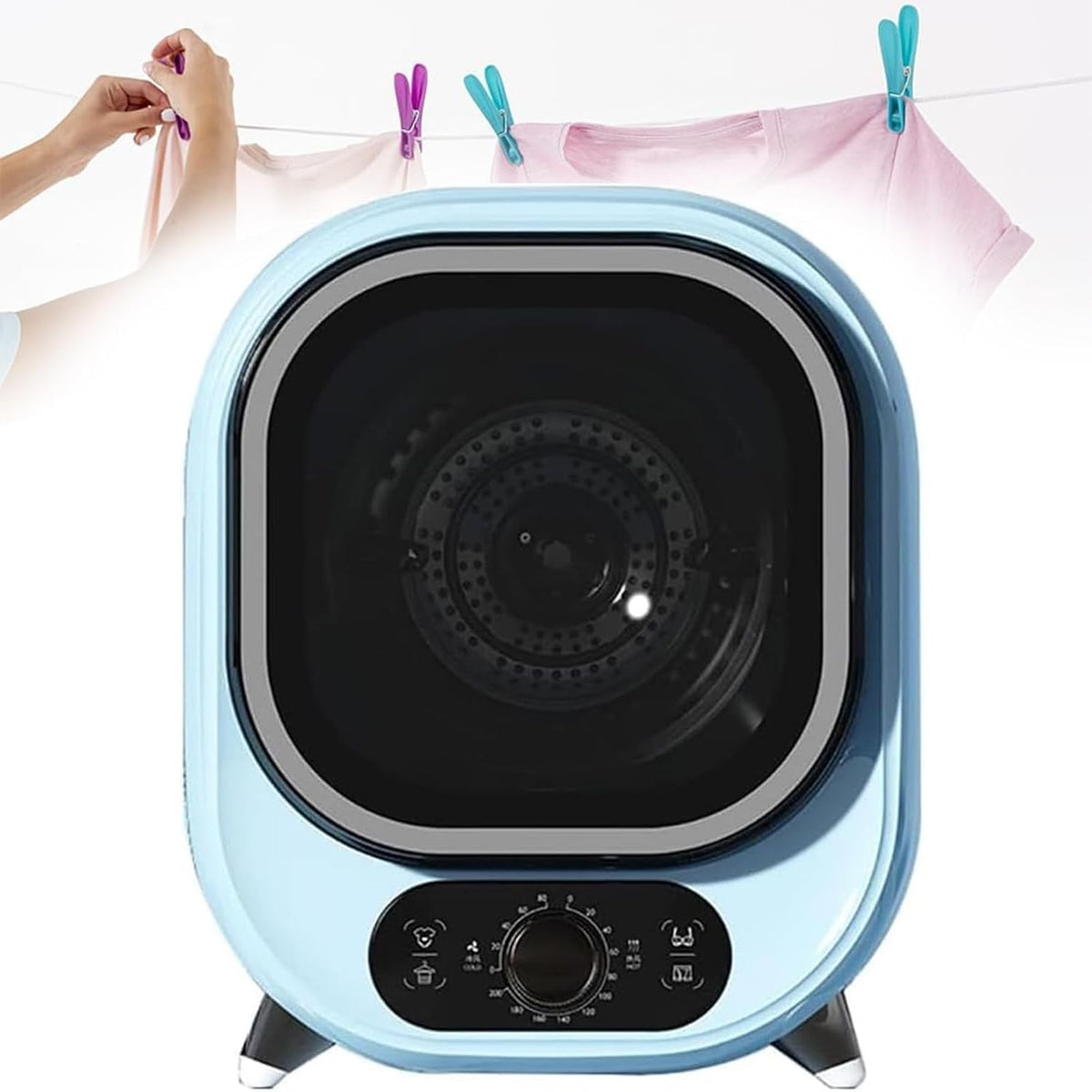X&Z-XAOY, Asciugatrice, 6,5 kg, 430 mm, 450 W, Blu, acciaio inox