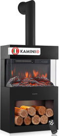 KAMINIO, Camino elettrico, 10 dB, 0,9 kW, 30 m, Nero, protezione dal surriscaldamento
