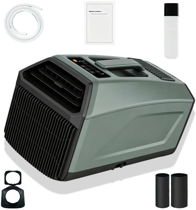 Efficieran, Deumidificatore, 5000 BTU, 400 W, 28 × 51 × 30 cm, Bianco, telecomando, timer, funzionamento senza fili