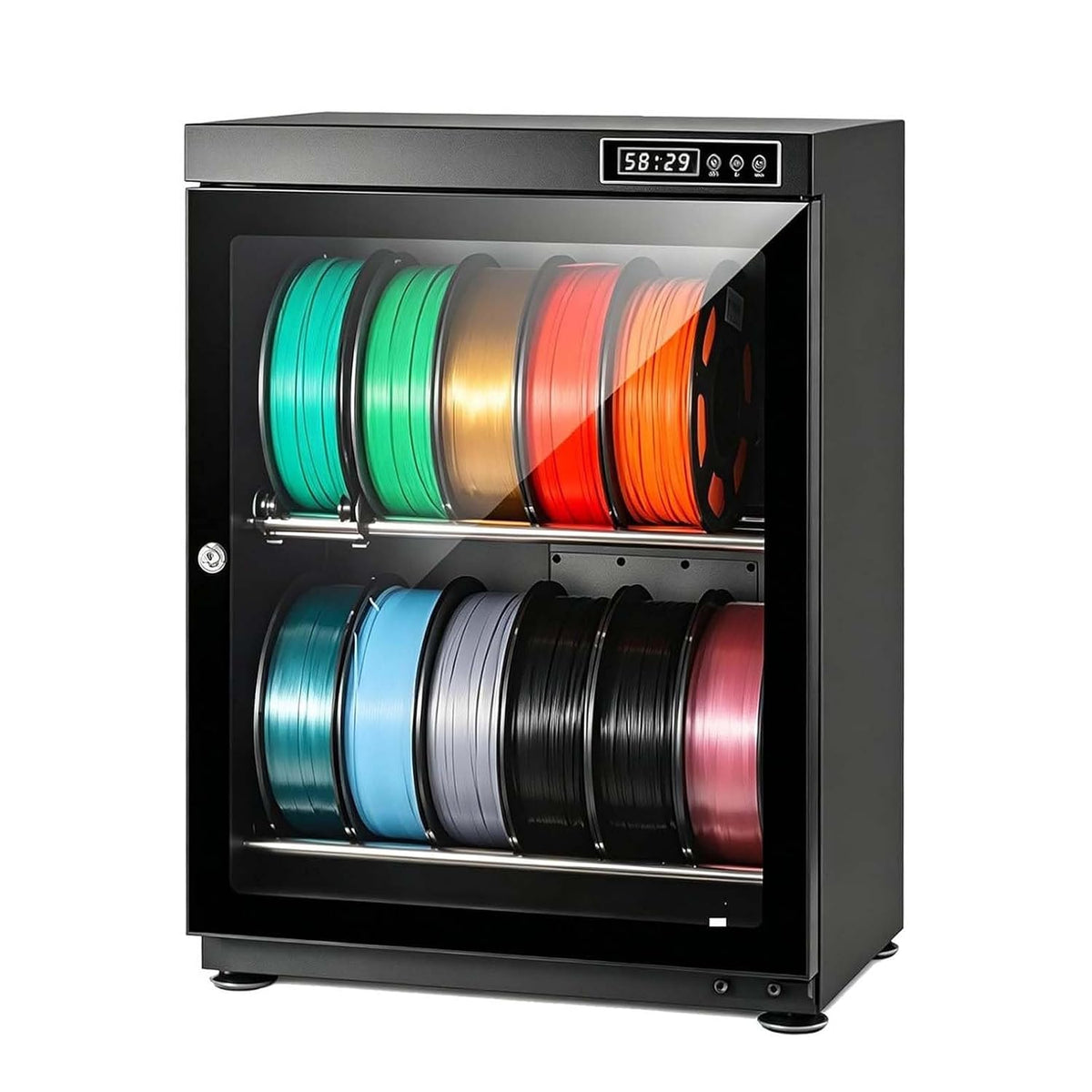 QITUJOUR, Armadio, 70 litri, 10 W, Bianco, acciaio inox
