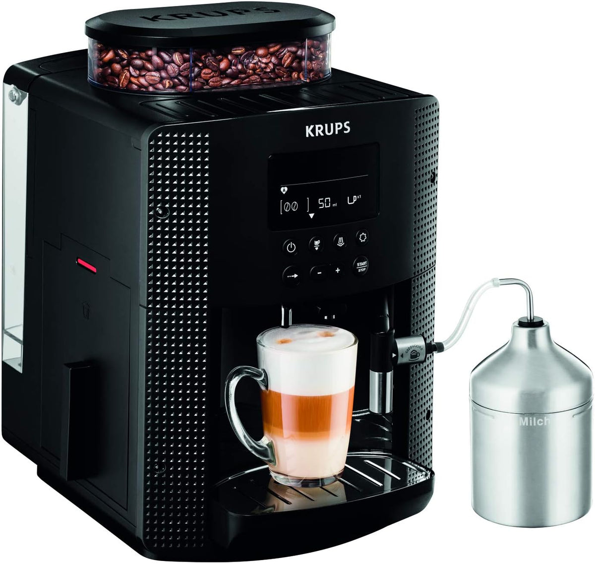 KRUPS, Macchina da caffè, 1,8 l, 15 bar, Nero/Argento