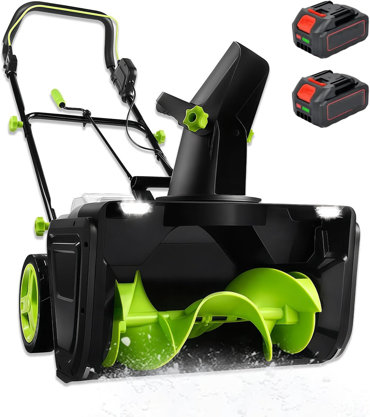 Glowdora, Spazzole, 40 V, 50 cm, 3500 W, Nero, illuminazione LED, funzionamento senza fili