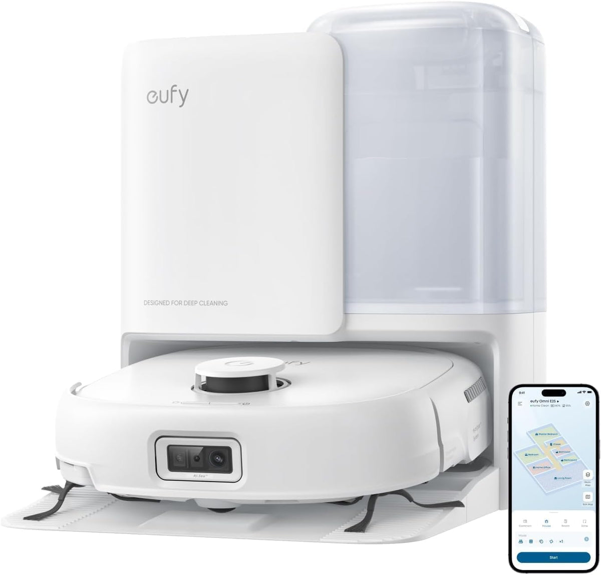Robot aspirapolvere, E25, eufy, 110 V, Nero, Wi-Fi
