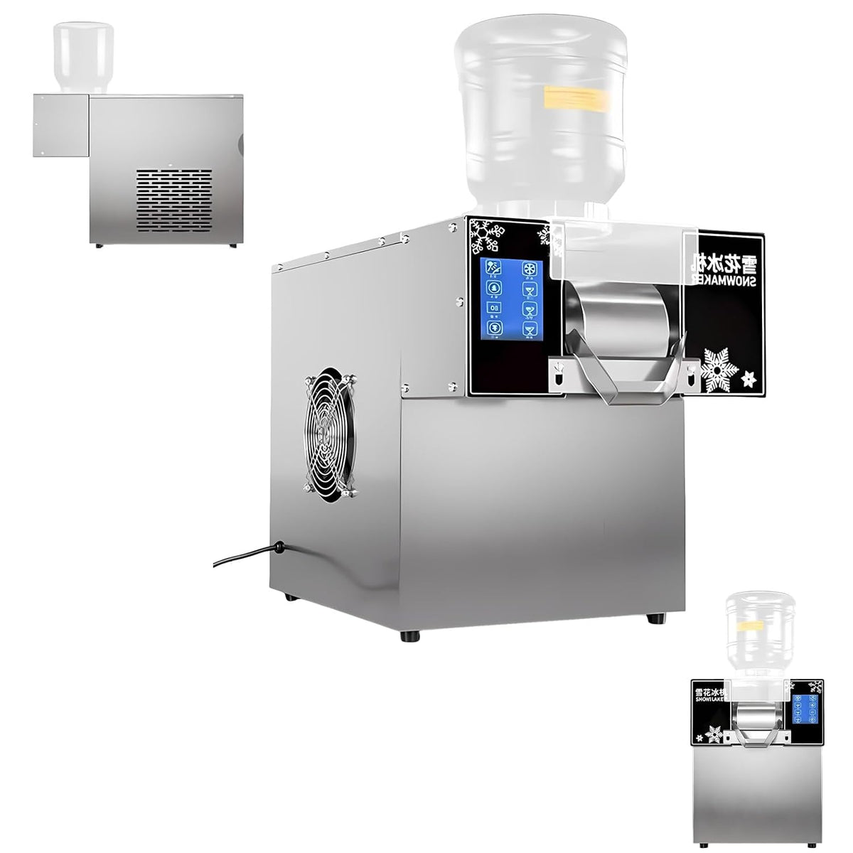 Xenmekrx, Macchina per cubetti di ghiaccio, 29 x 48,5 x 34 cm, 110 V, 3 L, Nero, acciaio inox, illuminazione LED
