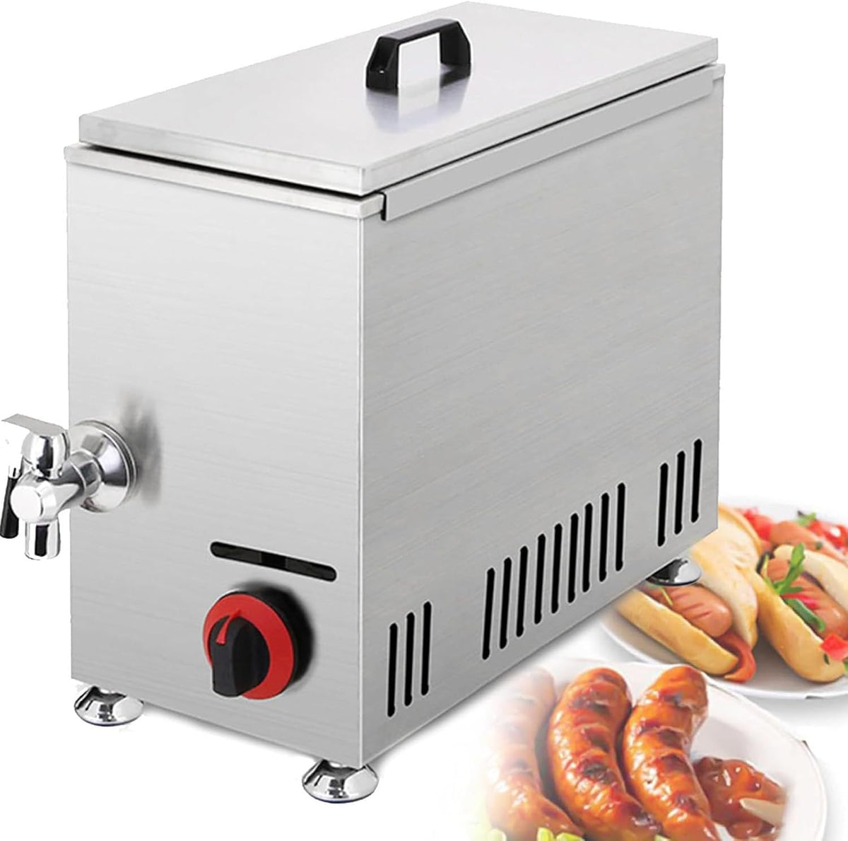 ylpddmm, Friggitrici, 21 L, 58 x 25 x 46 cm, 12 kg, Nero, acciaio inox